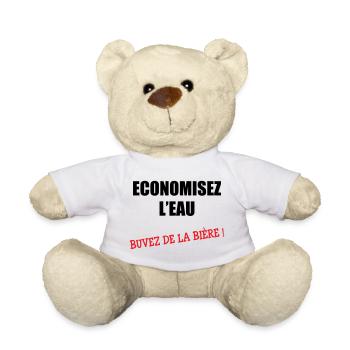 Wasser sparen, Bier trinken - Teddy - Weiß - Vorne