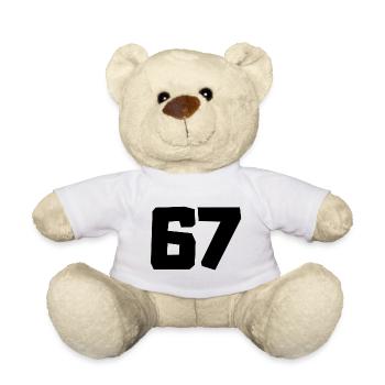 Retro 67 Zahlen Typo Grafik - Teddy - Weiß - Vorne