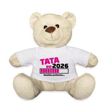 TATA en 2026 - cadeau future tata - bientôt tata - Nounours - blanc - Devant