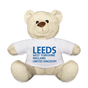 Leeds – England Liedtextdesign - Teddy - Weiß - Vorne
