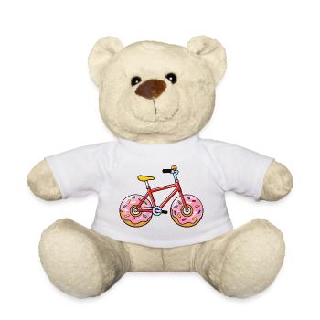 Lustiges Donut Fahrrad Cartoon Design - Teddy - Weiß - Vorne
