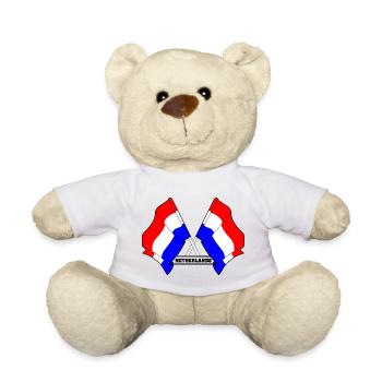 Drapeaux croisés des Pays-Bas - Nounours - blanc - Devant