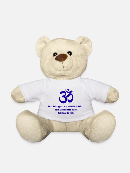 Om Symbol Self-Confidence Now - Teddy Bear - white