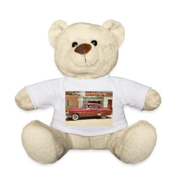 Vintage Pink Car und Psalm-Leitung - Teddy - Weiß - Vorne