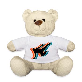 Parkour Heartbeat Pulse Retro Freerunning - Teddy Bear - white - Front
