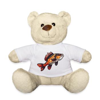 Perch Cartoon Fish - Teddy Bear - white - Front