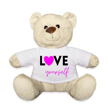LOVE YOURSELF PINK! SELFLOVE EEMPOWERMENT MENTAL - Teddy - Weiß - Vorne