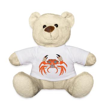 Crab Print - Teddy Bear - white - Front