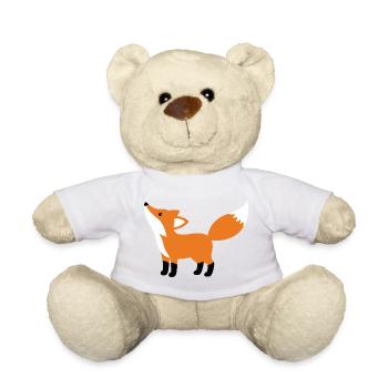 Süßer neugieriger Fuchs minimalistischen Stil - Teddy - Weiß - Vorne