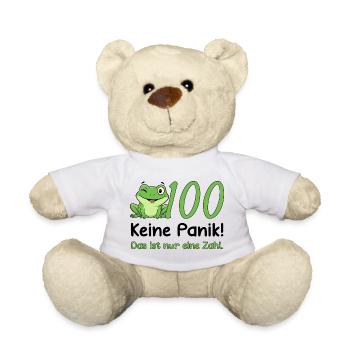 Design pour les 100 anniversaires – Ne paniquez pas ! Grenouille drôle - Nounours - blanc - Devant
