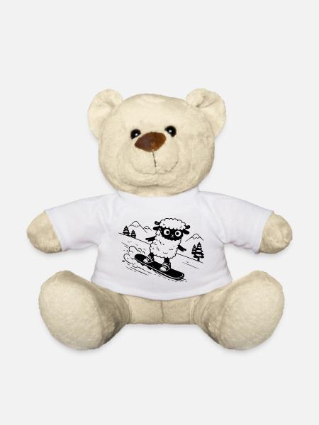Snowboard sheep - Teddy Bear - white