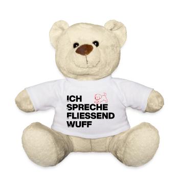 ICH SPRECHE FLIEßEND WUFF, HUNDEPOWER! DOGLOVER - Teddy - Weiß - Vorne