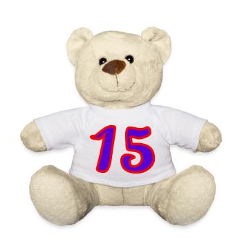 15. 15 YEARS. 15th ANNIVERSARY. 15 YEAR ANNIVERSARY. - Teddy Bear - white - Front