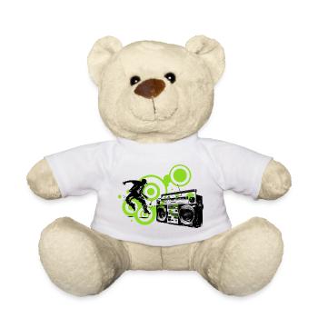 Circles Lime Abstract Black Dancer Hip Hop - Teddy Bear - white - Front