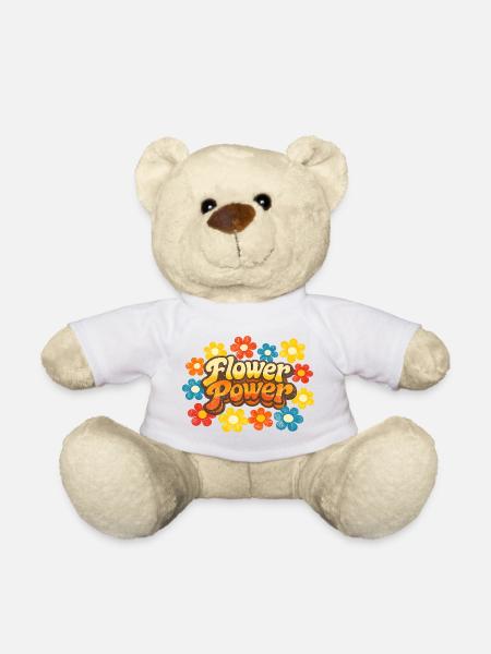 Flower Power Retro - Teddy - Weiß