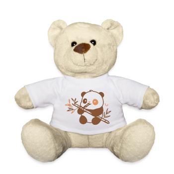 Cuddly Panda with Bamboo - Teddy Bear - white - Front