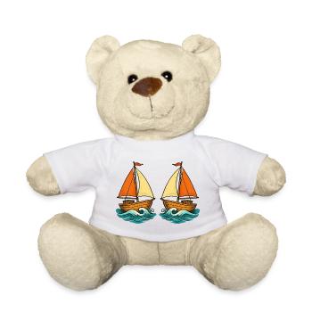 Segelboote im Meer - Teddy - Weiß - Vorne