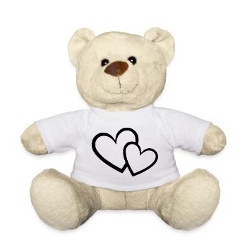Valentines Black Heart, Valentine's Day - Teddy Bear - white - Front