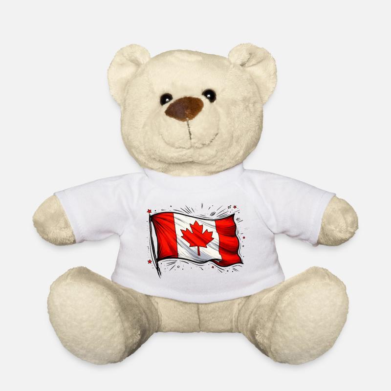 Canada Flag - Teddy Bear - white