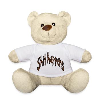 Typographie de la merde arrive - Nounours - blanc - Devant