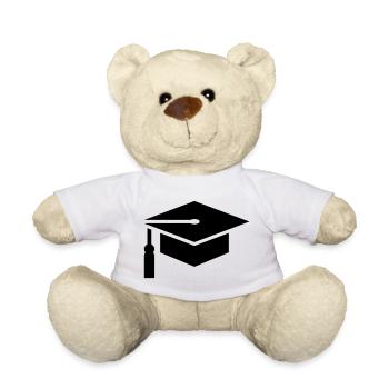 Abi, student, college hat, graduation - Teddy Bear - white - Front