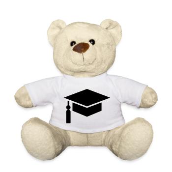 Abi, student, college hat, graduation - Teddy Bear - white - Front
