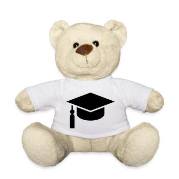 Abi, bonnet de fin d’études, chapeau de fac, remise de diplôme - Nounours - blanc - Devant
