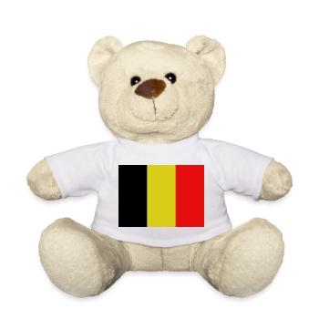 Belgische Flagge - Teddy - Weiß - Vorne