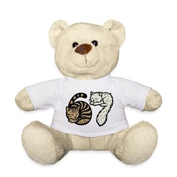 Schlafende 'Six Seven'-Katzen - Teddy - Weiß - Vorne