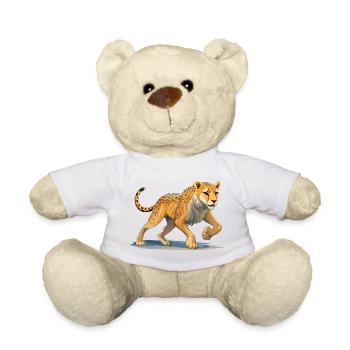 Dynamic Cheetah Illustration - Teddy Bear - white - Front