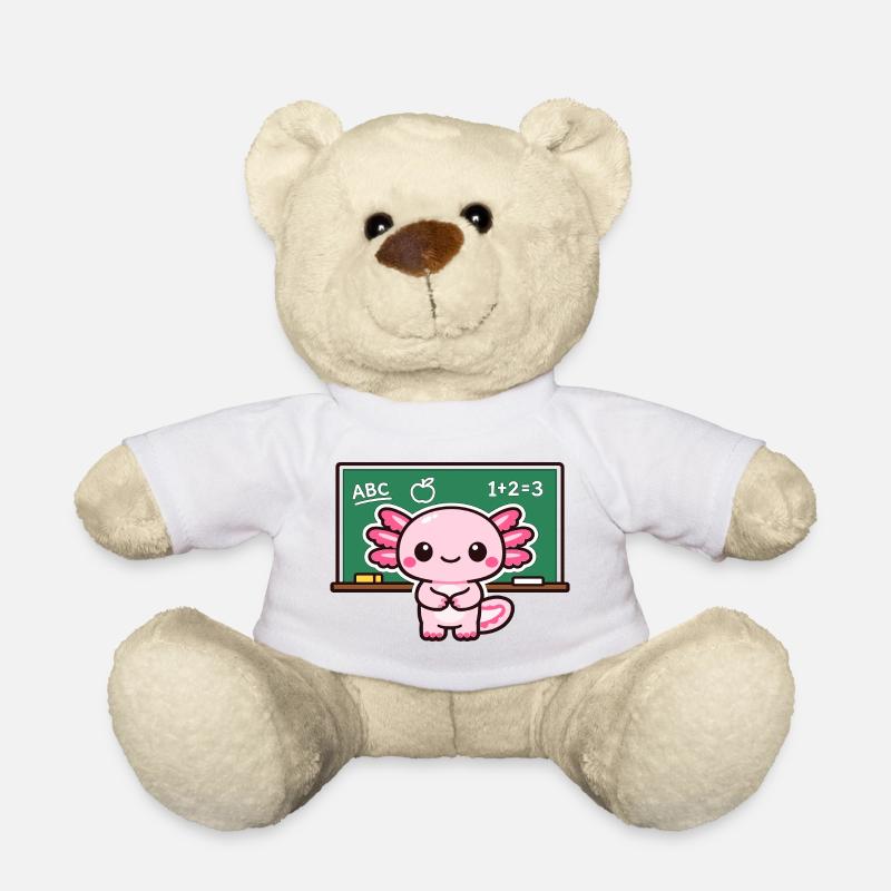 Vengeance de la dette Kawaii avec l’axolotl crayeux - Nounours - blanc