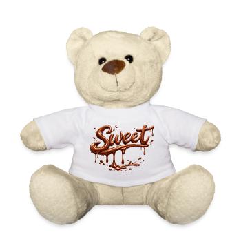 Lettrage chocolat sucré - Nounours - blanc - Devant