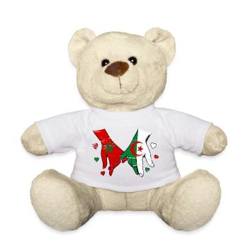 Marokko Algerien Flaggen Händehalten used - Teddy - Weiß - Vorne
