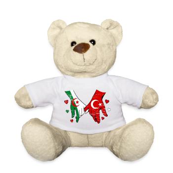 Algérie Drapeau Turc Tenue de la main utilisée - Nounours - blanc - Devant