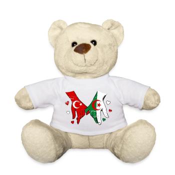 Prise de main du drapeau de la Turquie Algérie utilisée - Nounours - blanc - Devant