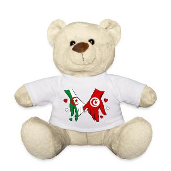Algerien Tunesien Flagge Händehalten - Teddy - Weiß - Vorne