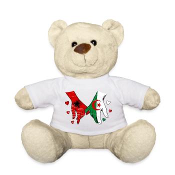 Albanien Algerien Flagge Händehalten used - Teddy - Weiß - Vorne