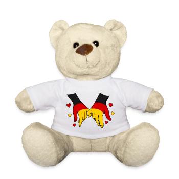 Deutschland Flagge Händehalten - Teddy - Weiß - Vorne
