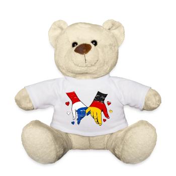 Holland Germany Flag Hands Heart Shape Used - Teddy Bear - white - Front