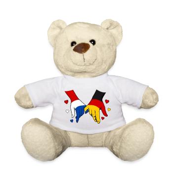 Holland Germany Flag Holding Hands - Teddy Bear - white - Front