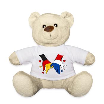 Deutschland Holland Flagge Händehalten - Teddy - Weiß - Vorne