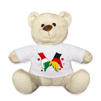 Hungary Germany Flags Holding Hands - Teddy Bear - white - Front
