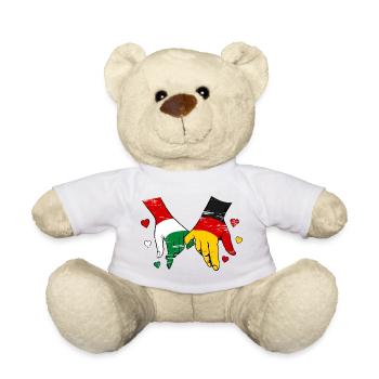 Hungary Germany Flags Hand Holding Used - Teddy Bear - white - Front