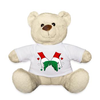 Hungary Flag Holding Hands - Teddy Bear - white - Front