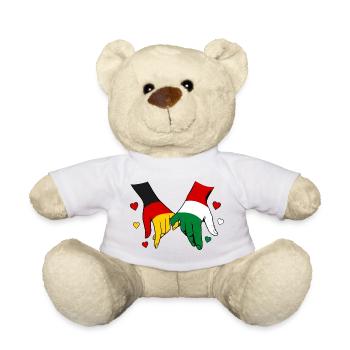 Germany Hungary Flag Holding Hands - Teddy Bear - white - Front
