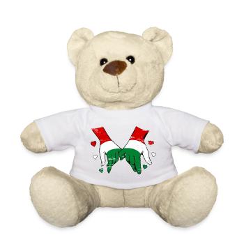 Hungary flag holding hands used - Teddy Bear - white - Front