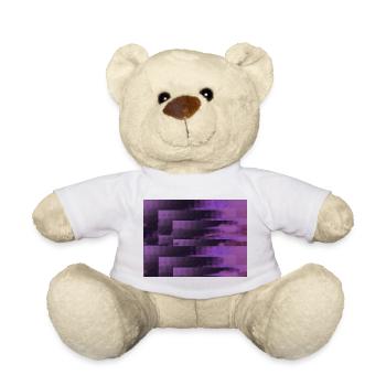 3D Glitch Purple Raster Neon - Teddy - Weiß - Vorne