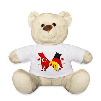 Drapeau de l’Allemagne de Turquie se tenant la main - Nounours - blanc - Devant