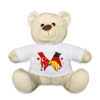 Drapeau de l’Allemagne de Turquie se tenant la main - Nounours - blanc - Devant