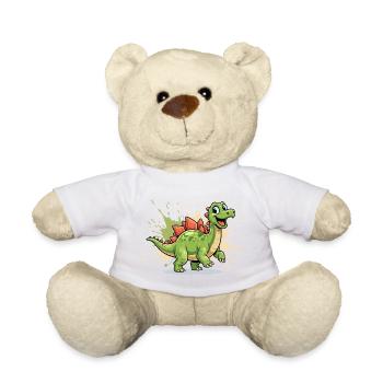 Fröhlicher Dino Stegosaurus Cartoon - Teddy - Weiß - Vorne